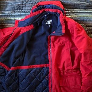 Lands End-Squal jacket. Red Jacket, worn once!  Size 2x-20 to 22.